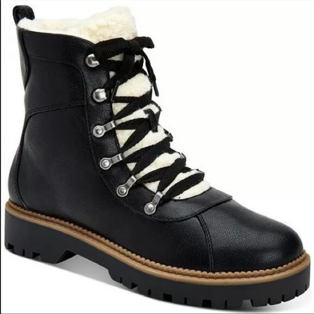 Shearling Combat Boots NEW